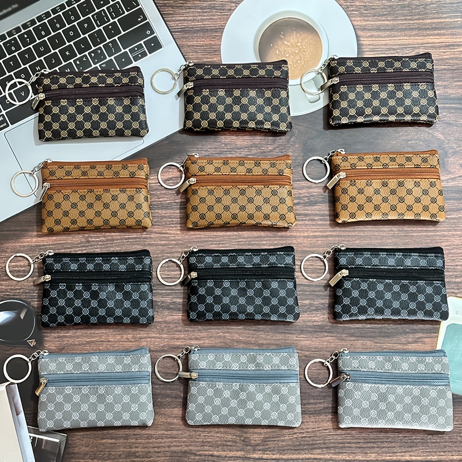 12pcs Multi-functional Light Double-layer Double-zipper Coin Purse, Bag Versatile Small Wallet Creative Handbag Personalized Gift Bag