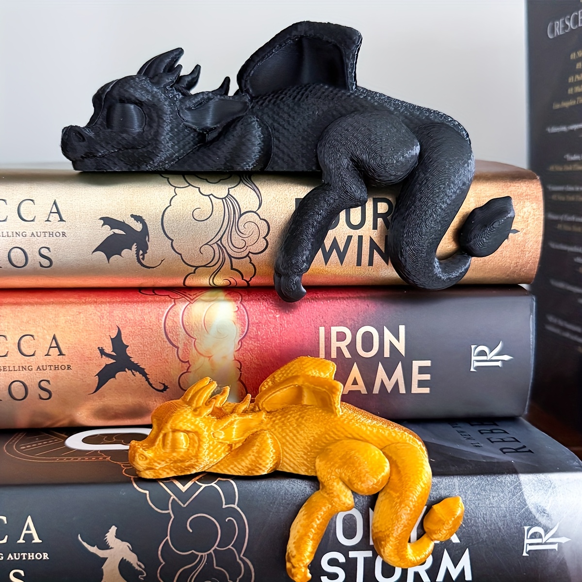 TEMU 1 Bookshelf Resin Ornament, Dragon Shelf Decoration, Black And Figurine For Shelves, Home Decor