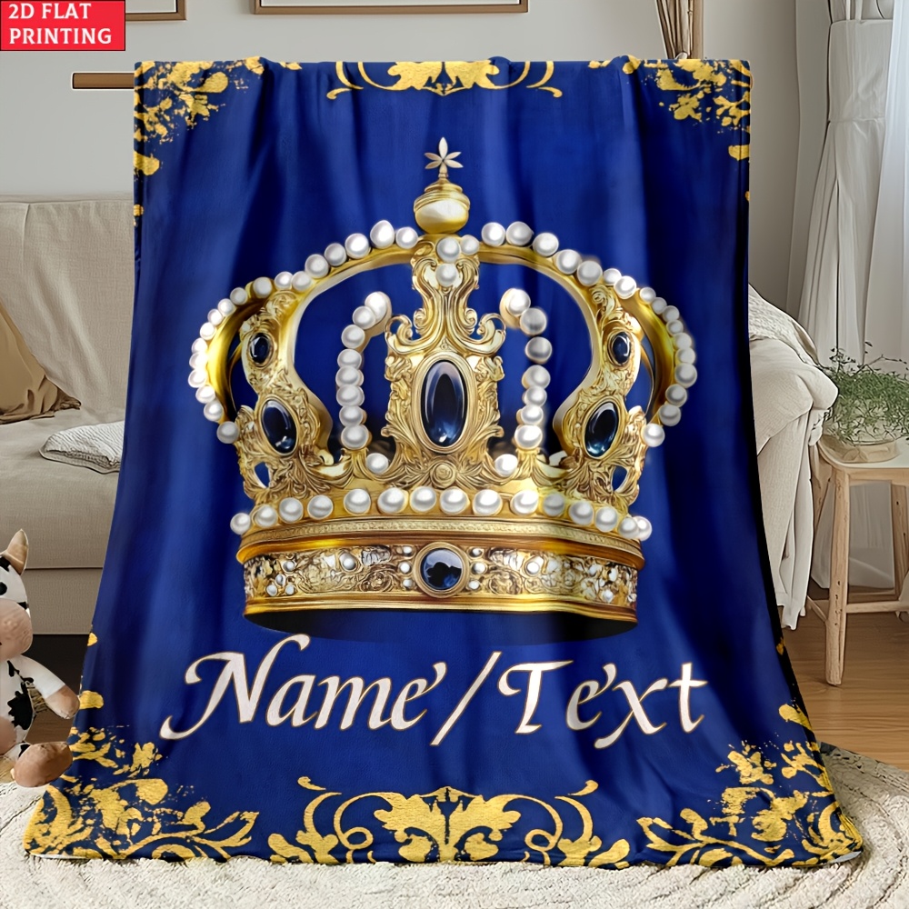 TEMU 2d Flat 1pc Custom Name Artwork Portable Blanket-lightweight Home Furnishings Bedding Blanket Suitable For Travel Camping Living Rooms Offices