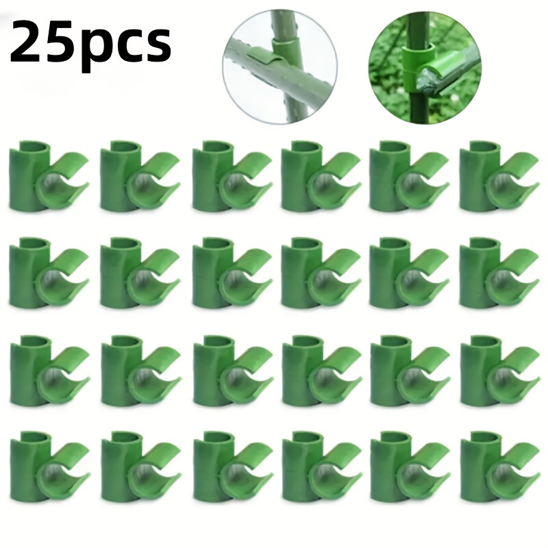 E-shop 25 Stück Pflanzenstützen-Verbindungsclips - 8mm Kunststoff-Kreuzverschluss Kletterstützen-Zubehör, hochfest langlebig mit Verbindungsstäben, das