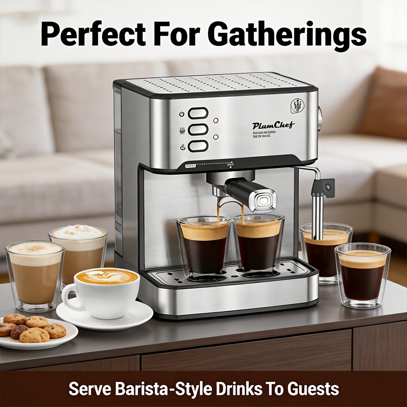 20 bar   machine cappuccino coffee machine with automatic milk frother 950 watts stainless steel detachable 1 5l water tank removable drip tray suitable for making   latte cappuccino Product details 3