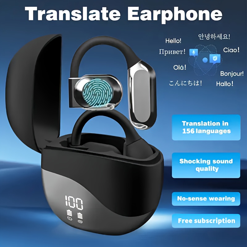 item picture Real-Time Languages Smart AI Translation Earbuds - Translate In Real-Time, Providing Precise Simultaneous Interpretation to Eliminate Language Obstacles for Seamless Business Trips, Social Interactions, Education, Work, And Conferences,, Supports