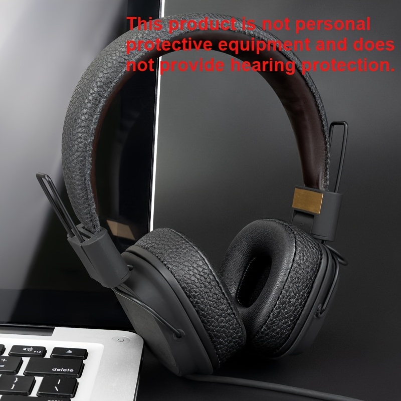 TEMU 1 Pair Of Black Earphone Covers With Gel Protein Leather Ear Cushions, Compatible With , 2, 3, 4, 5 Generation Ear Pads (3rd Generation)