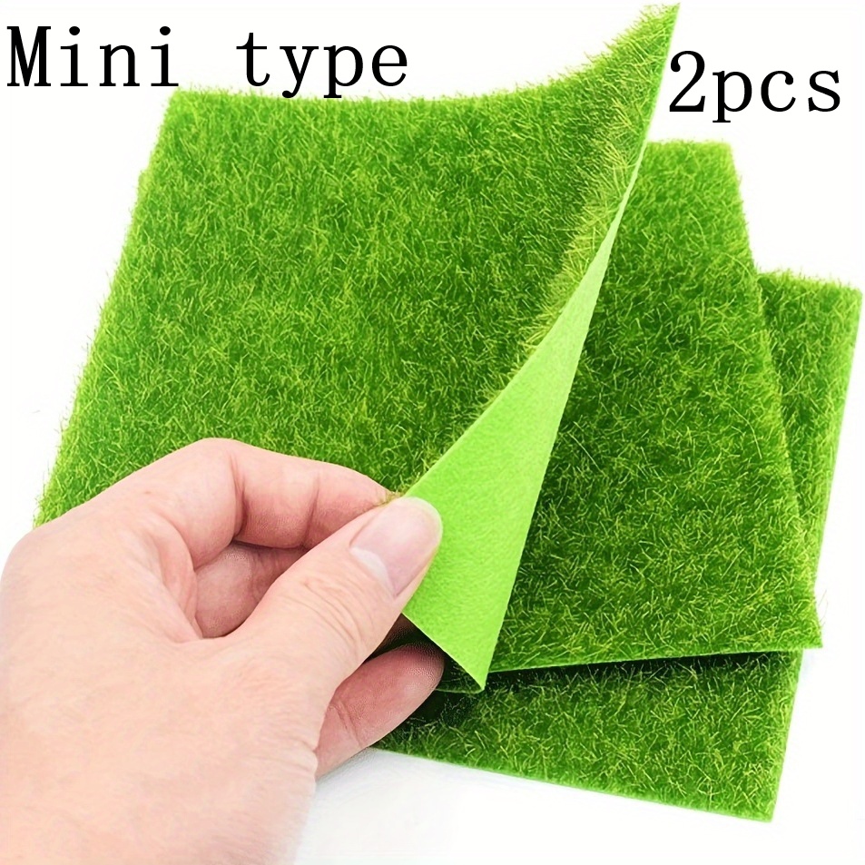 Mini Fairy Garden Grass, 6"x6" Artificial Handmade Greenery, Suitable For Dollhouse Decor And Diy Projects, Perfect Birthday Gift And Holiday Accessory, Fairy Garden Miniature Model Artificial Turf