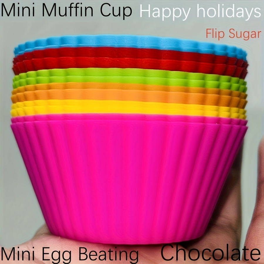 20 Stampi In Silicone Per Cupcake E Muffin, Riutilizzabili, Antiaderenti, Diametro 7 Cm, Colori Assortiti - 4