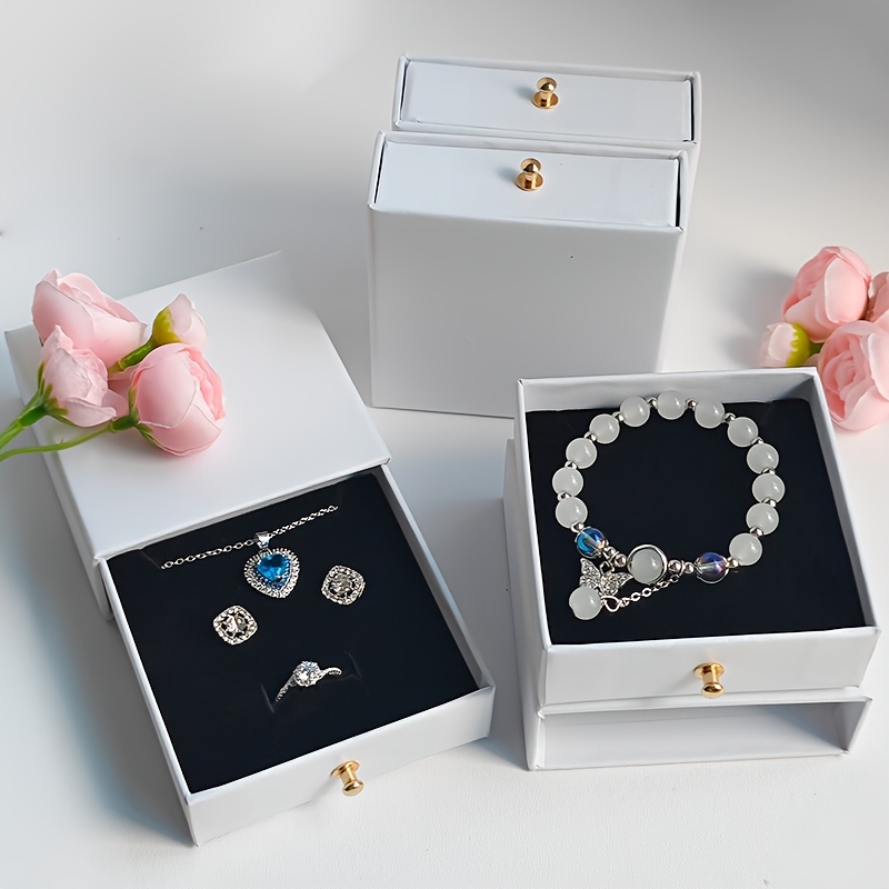 16pcs fashion minimalist drawer jewelry boxes paper material with velvet interior suitable for storing necklaces bracelets rings pendants earrings studs   great for jewelry display souvenir or gift packaging a surprise gift for girlfriend Product details 0