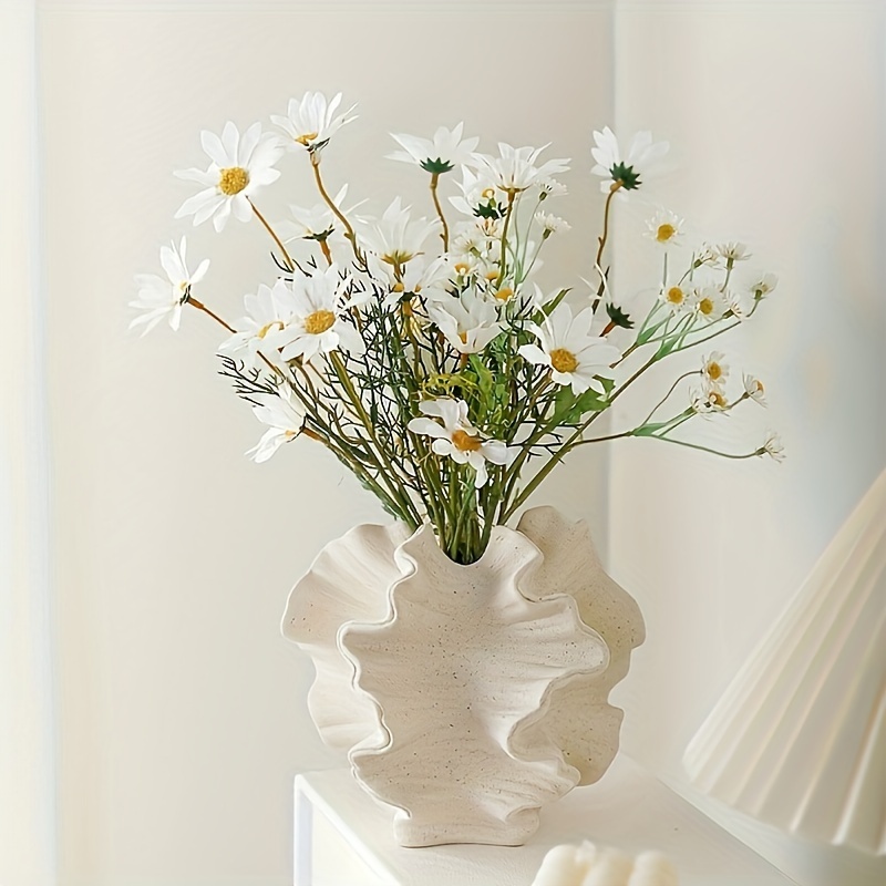 

Modern Frosted Ceramic Vase - Unique Irregular Shape, Living Room Decor & Centerpieces