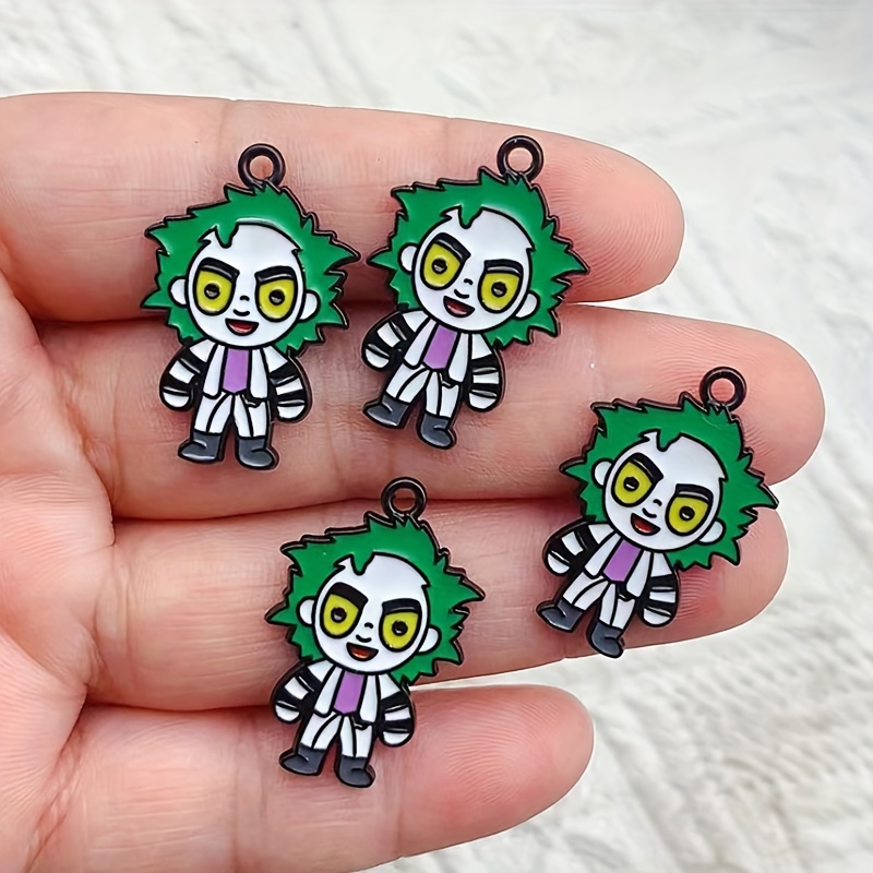 

10pcs Cartoon Enamel Charms Set For Diy Jewelry - Gold Plated Alloy Pendants For Necklaces, Earrings & Crafts
