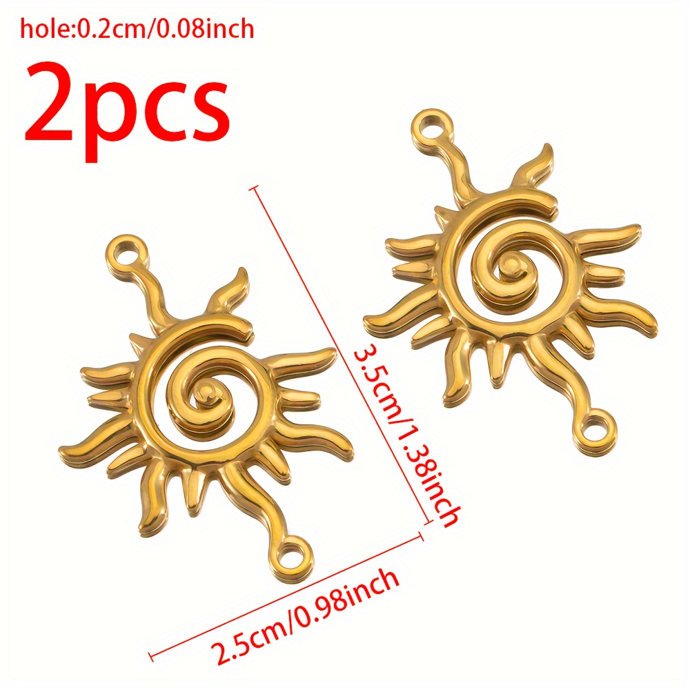 E-shop 2 Moderne 304 Edelstahl Doppelloch-Sonnenanhänger-Verbinder für DIY Halsketten, Armbänder Schmuckherstellung – Anhänger-Zubehör