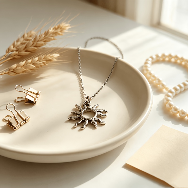 Vintage Sun Pendant Necklace for Unisex, Daily Wear