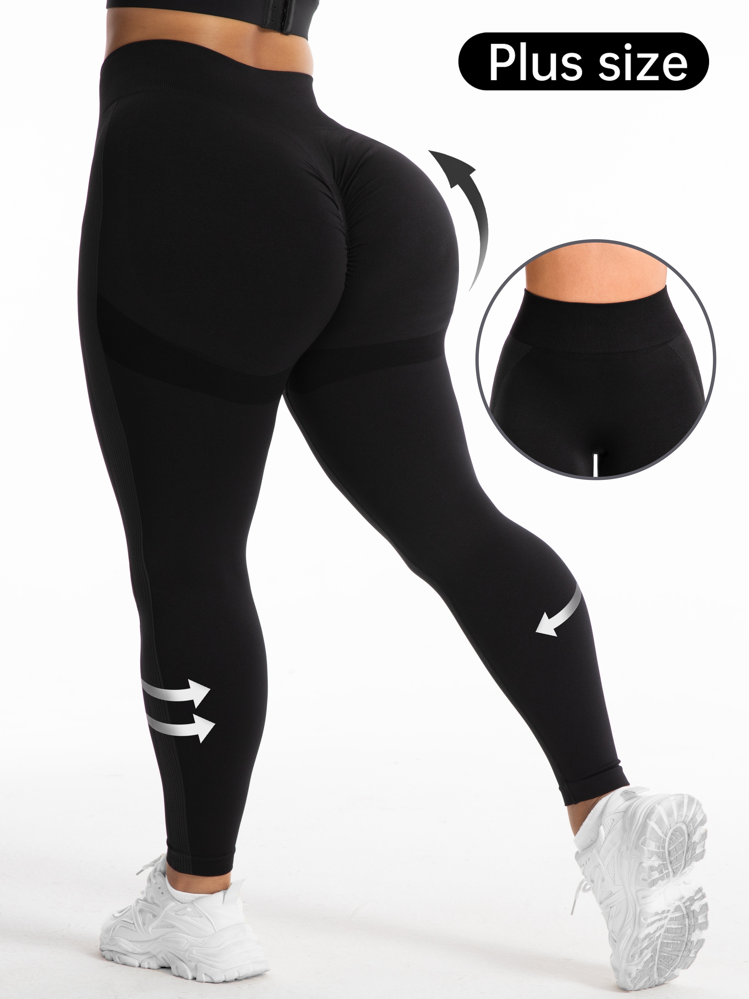 High waisted Plus Size Yoga Pants Seamless Slimming Sport - Temu