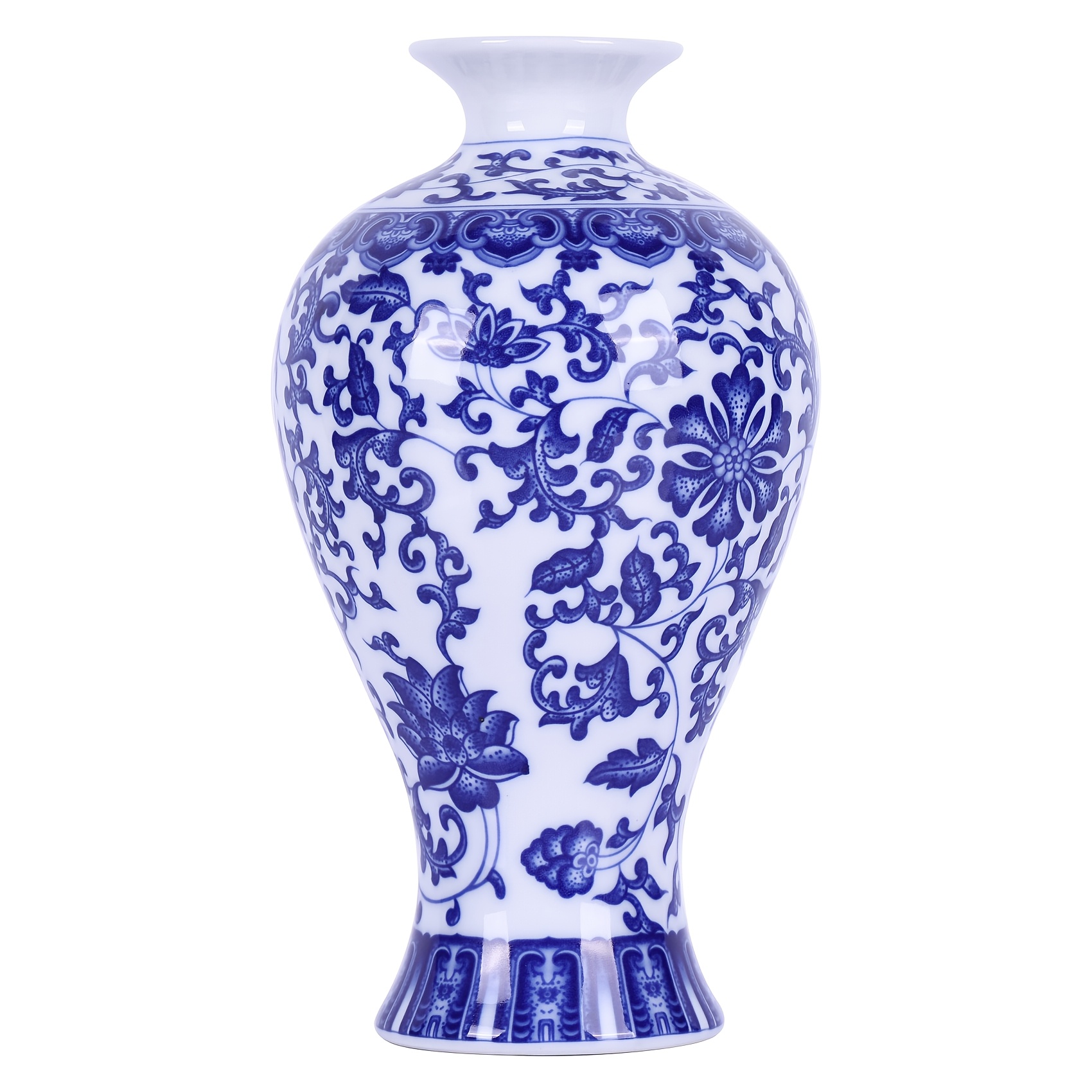 1pc 純粋な手作りピンチフラワー白磁花瓶、 中国白磁アート 1pc 純粋な手作りピンチフラワー白磁花瓶、 中国白磁アート
