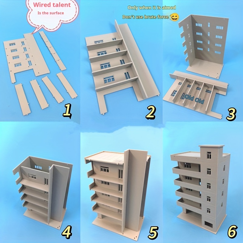 Maquette Immeuble - Échelle HO 1:87 - Pré-assemblé - Plastique