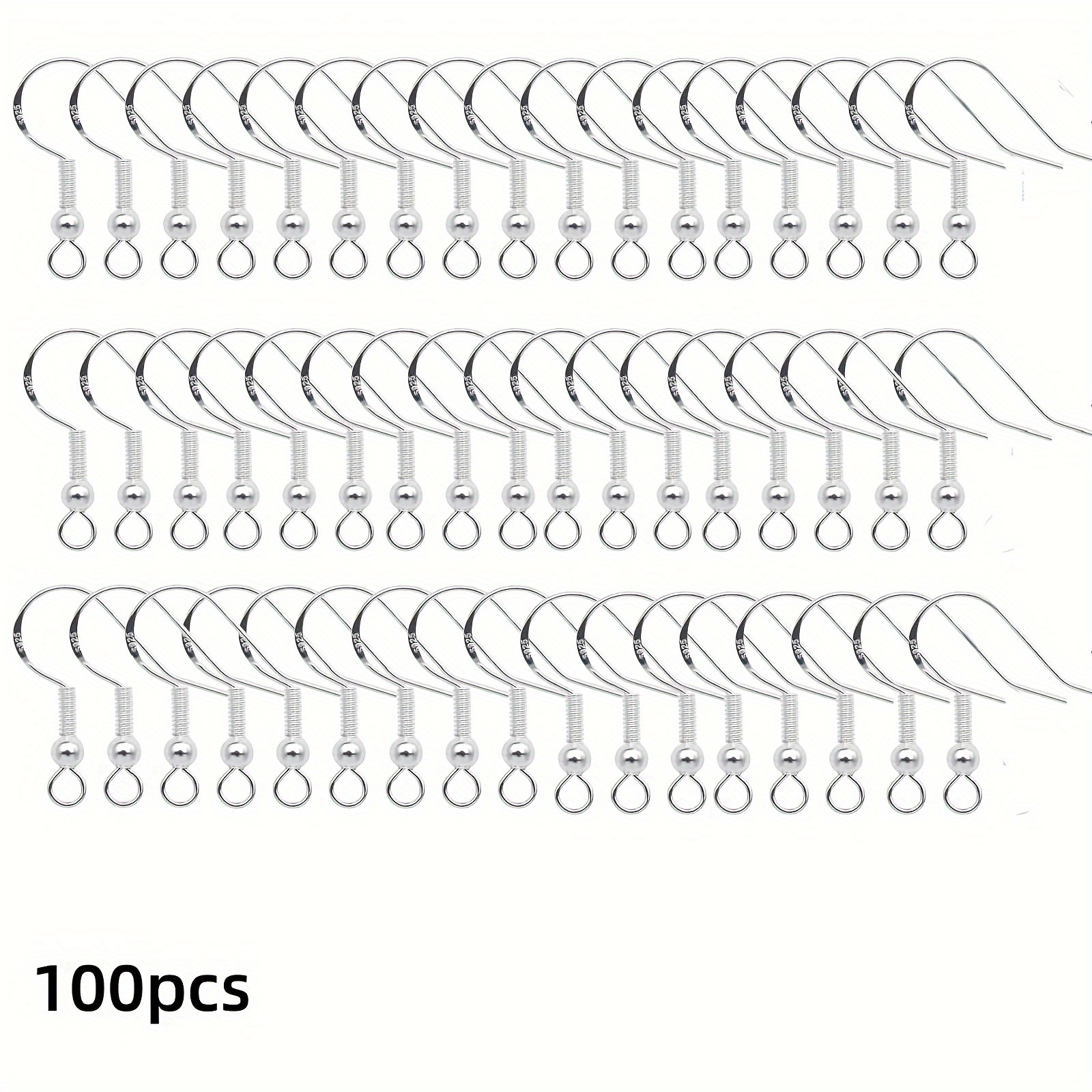 TEMU 100pcs 925 Silvery Earring Hooks - For Making &