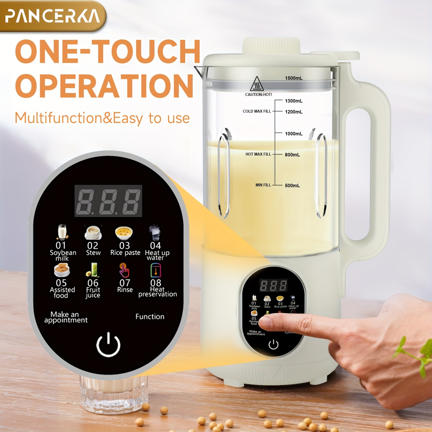   1500ml   800w high speed blender with multi function   operation suitable for almond soy   220 240v european standard plug easy   without battery   rpm motor