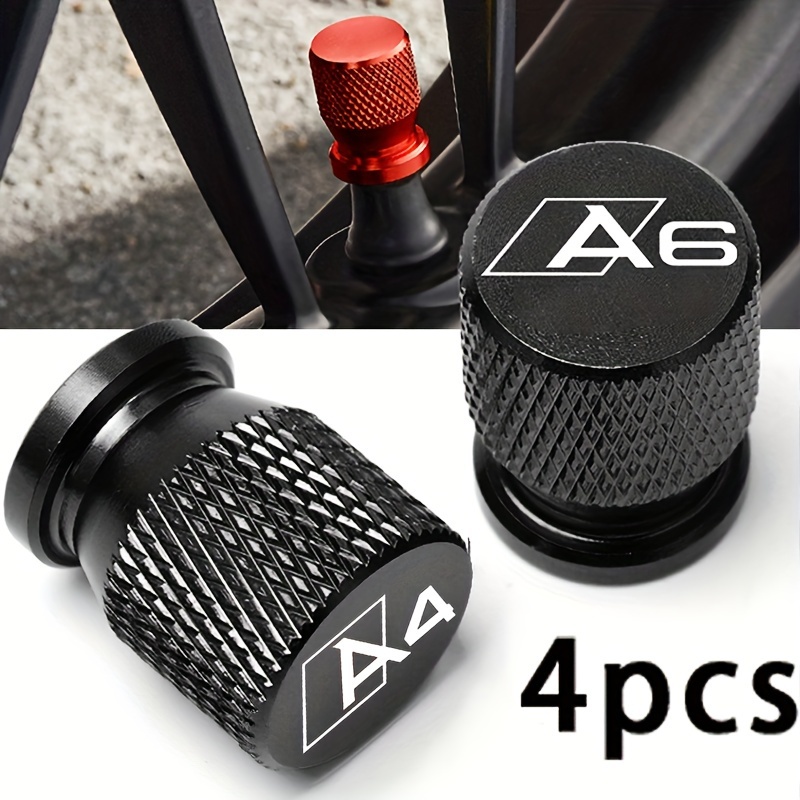 

4-piece Set Of Car Wheel Tire Valve Cover Aluminum Airtight Cover Laser Badge Logo Suitable For Audi Valve Stem Cover Car Styling