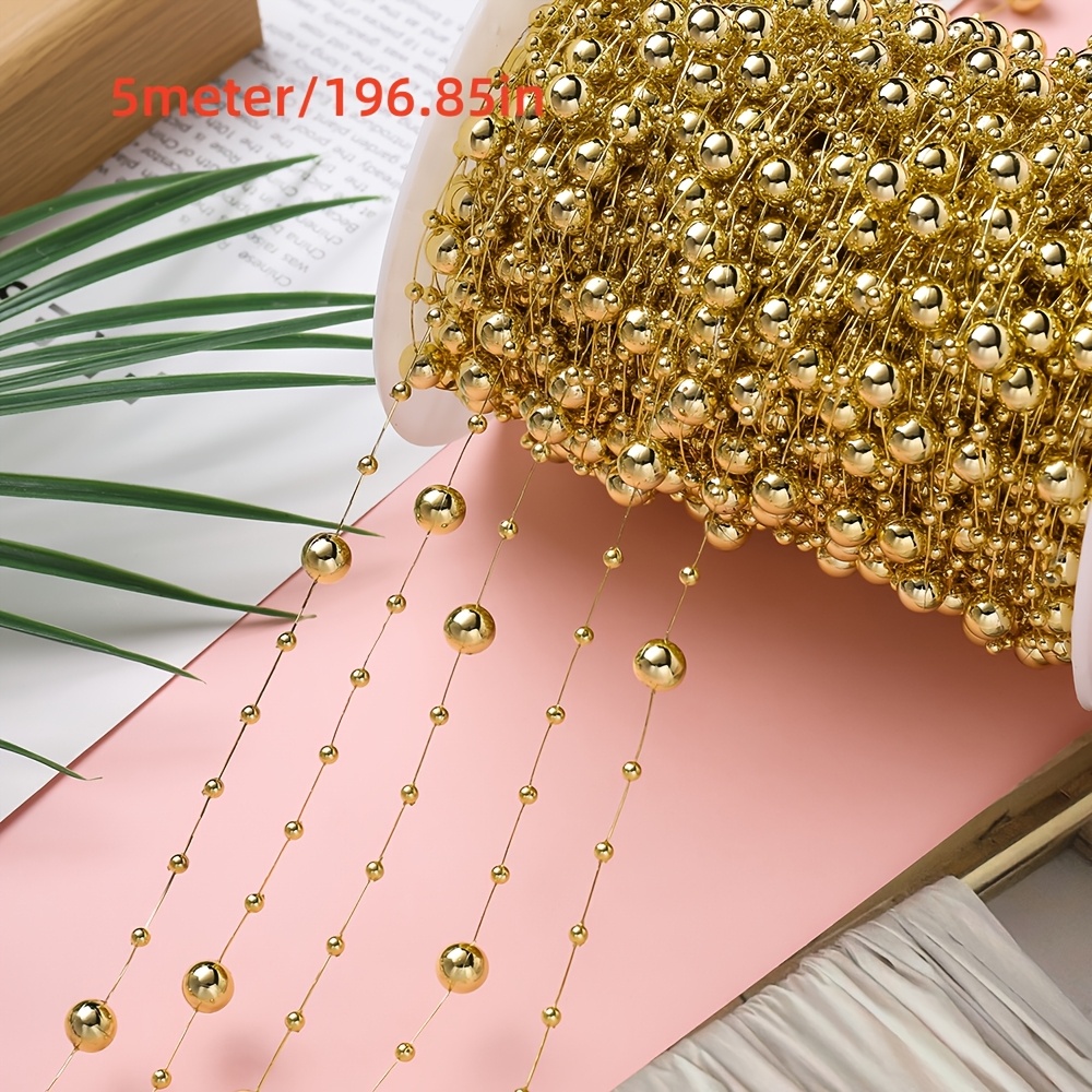 TEMU Guirnalda de cuentas con hilo de alambre transparente para ramo de boda y manualidades DIY
