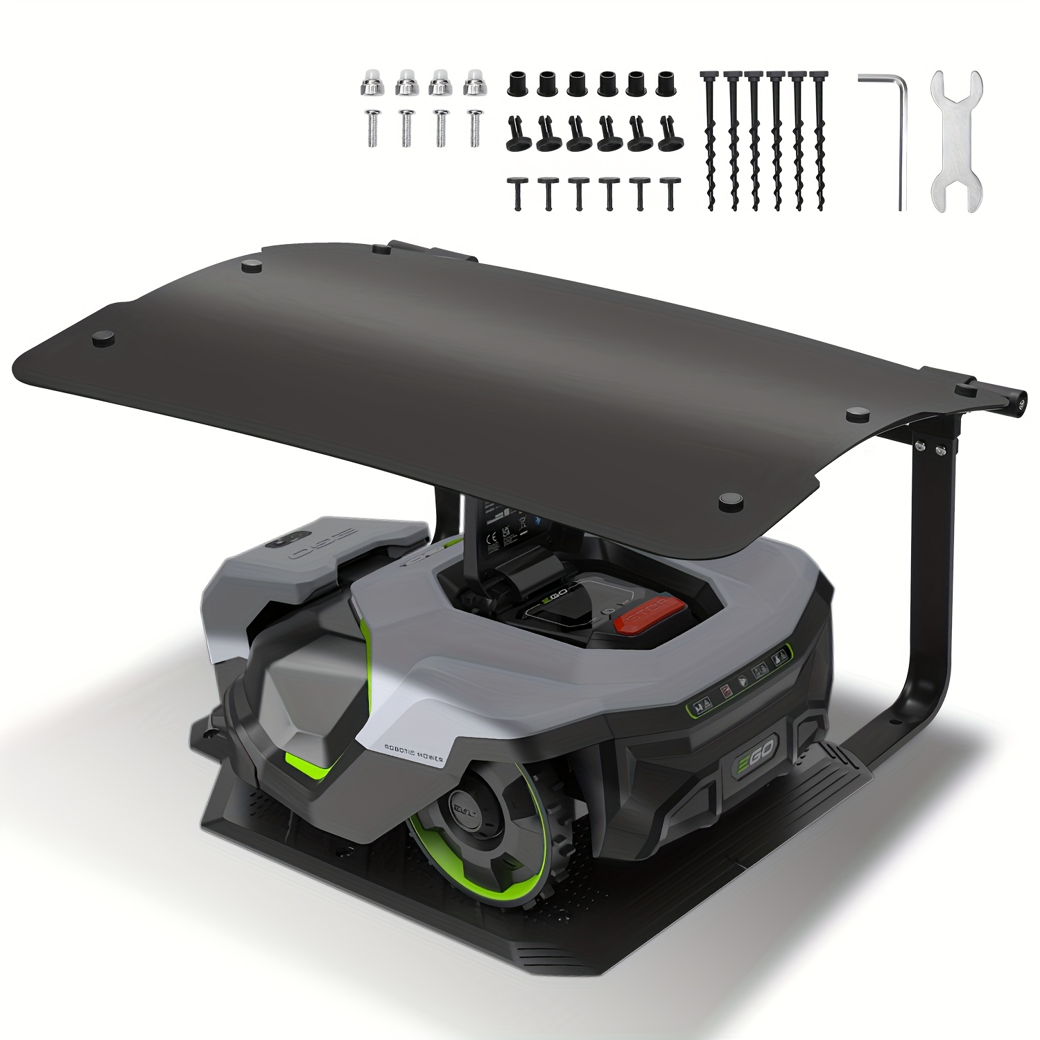 Image of Robotic Lawn Mower Garage (73x57x40cm) | Metal Roof + Weather-resistant Plastic | Fully Enclosed With Roof, Compatible With Most Popular Models | A Must-have For Your Lawn, Extends Of Your Mower