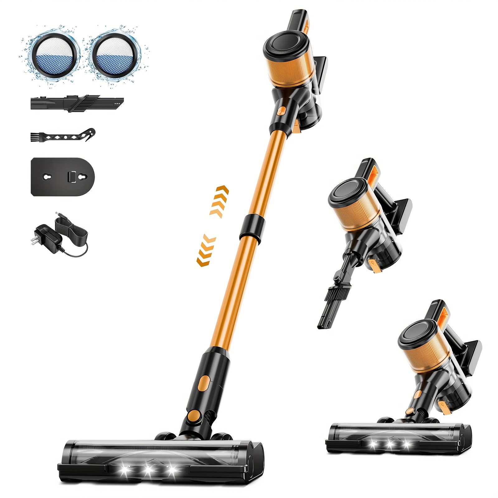 TEMU 30-60kpa Powerful Stick Vacuum, Up To 55mins, Vacuum Cleaners For Home Anti-tangled Lightweight Handheld For Hardwood Floor, Carpets, Pet Hair