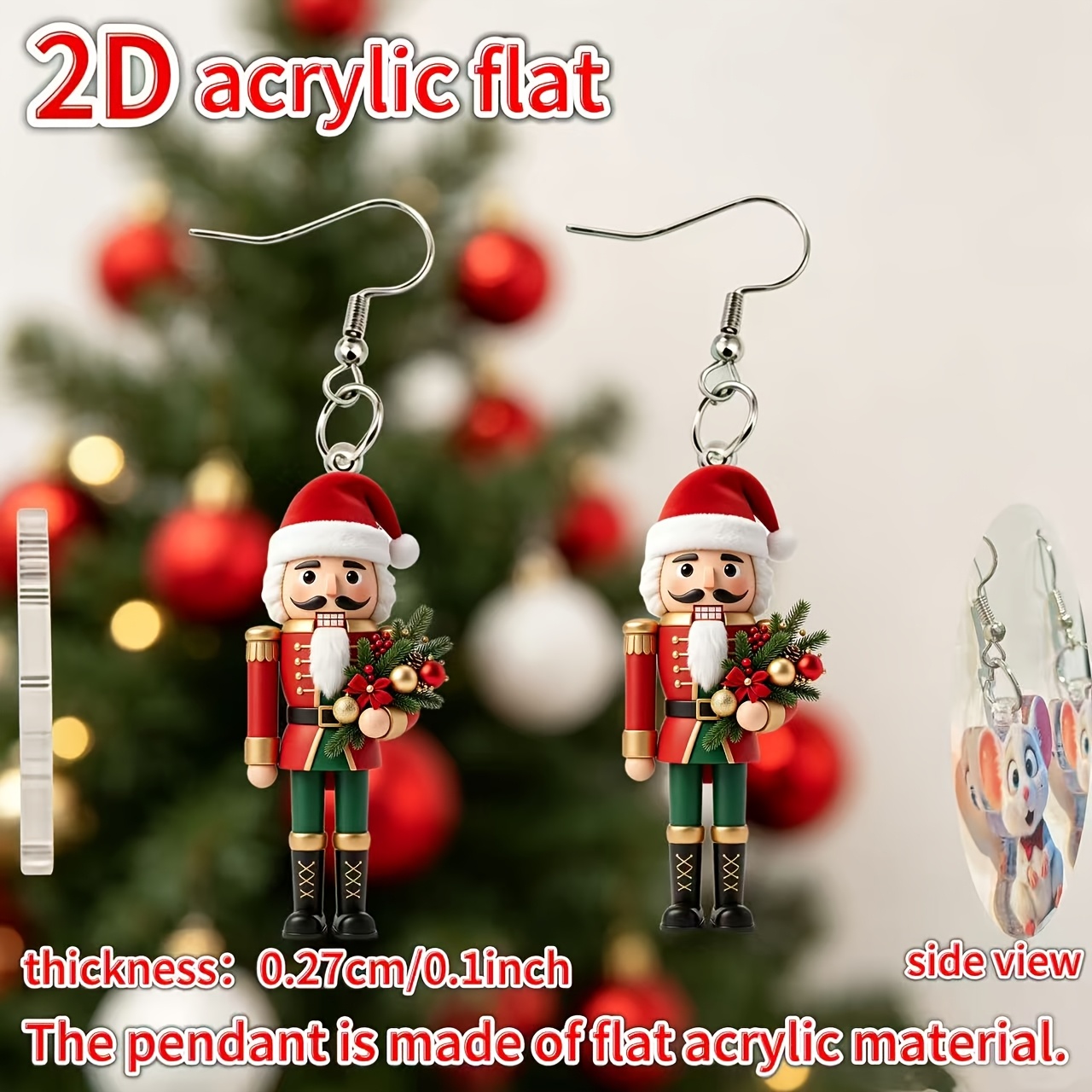 2026 Nutcracker Design Christmas Earrings, Fun Holiday Fashion