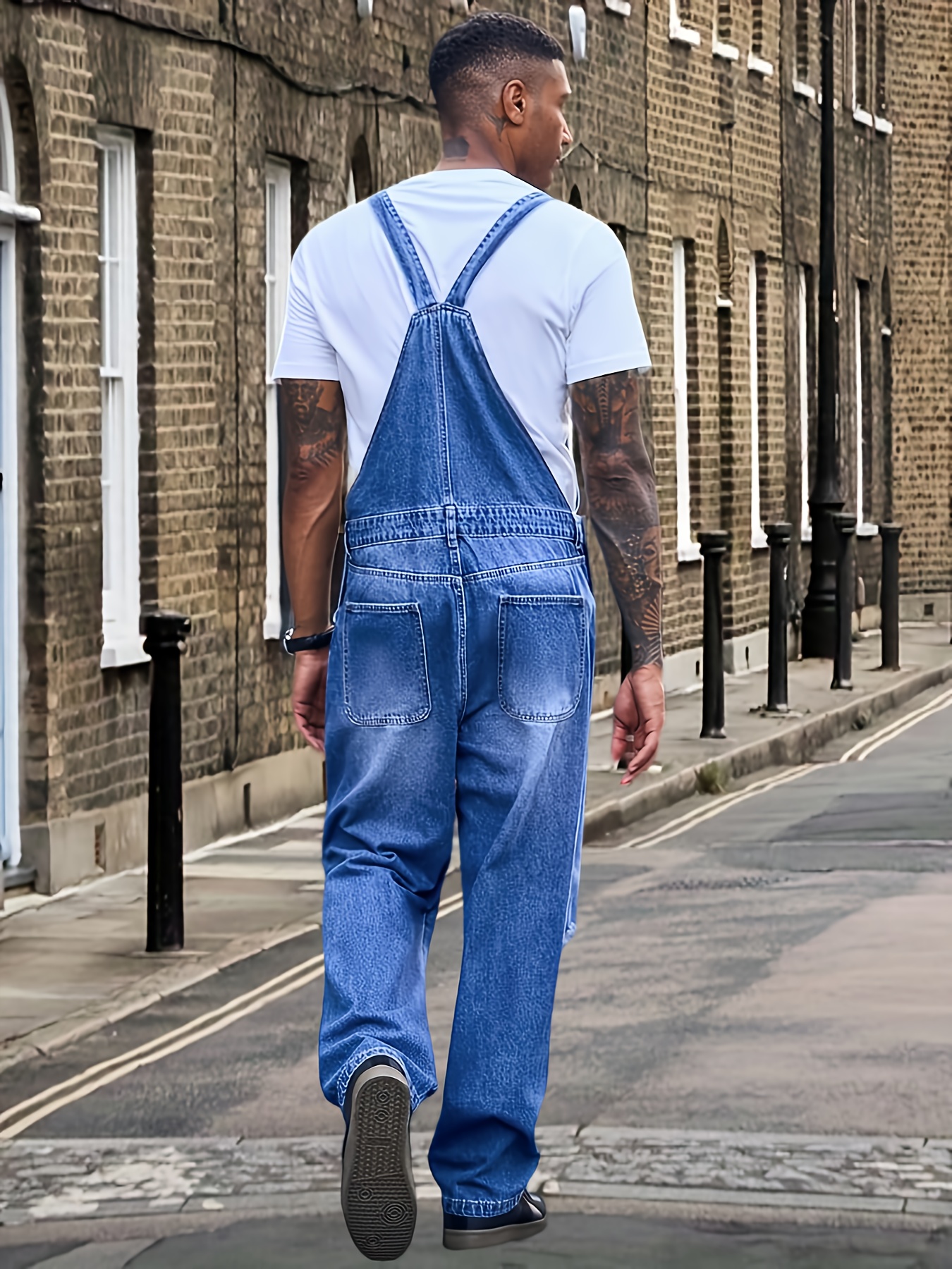 Mens Slim Fit Skinny Bib Overalls Fashion Casual Denim Short