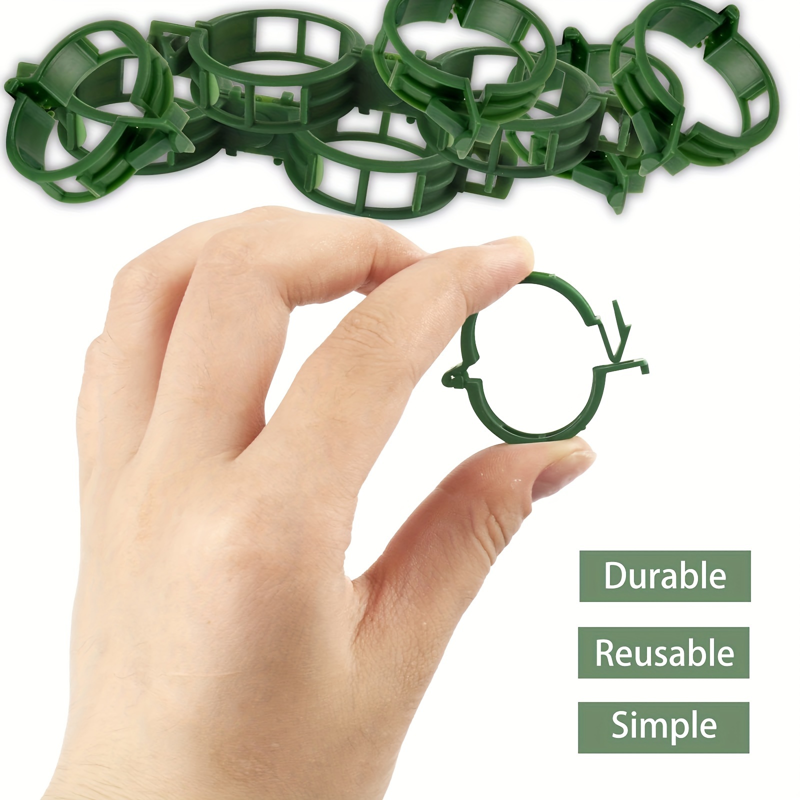 Durable Plastic Garden Trellis Clips - 10/50/100/150pcs - Ideal for Supporting Tomato, Grape Vines & Vegetables - Promotes Healthy Upright Growth, Garden Trellis for Climbing Plants