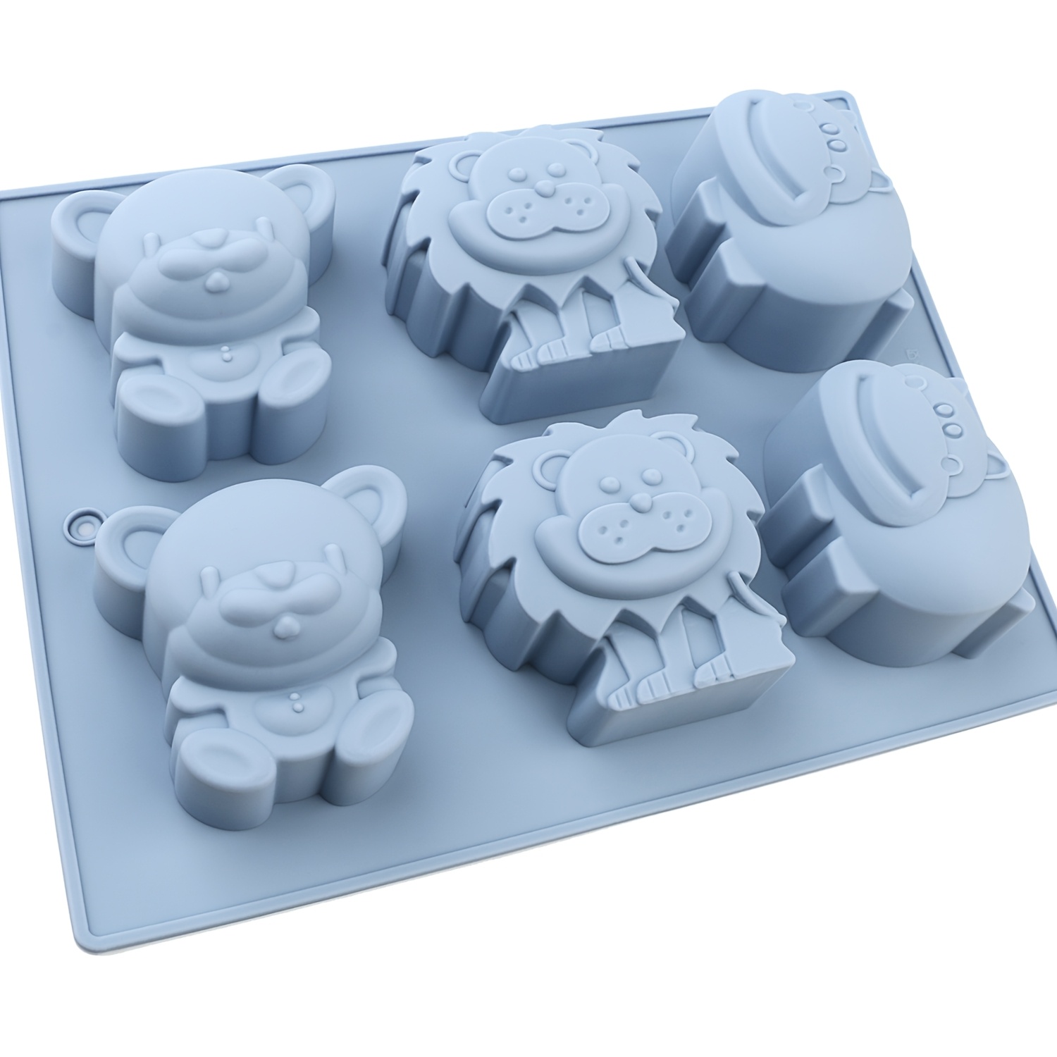 (random Color) Easy-clean Silicone Cake With Bear, Lion & Hippo Designs - High Temp Baking Pan For New Year's Treats, Cake, Bread Baking
