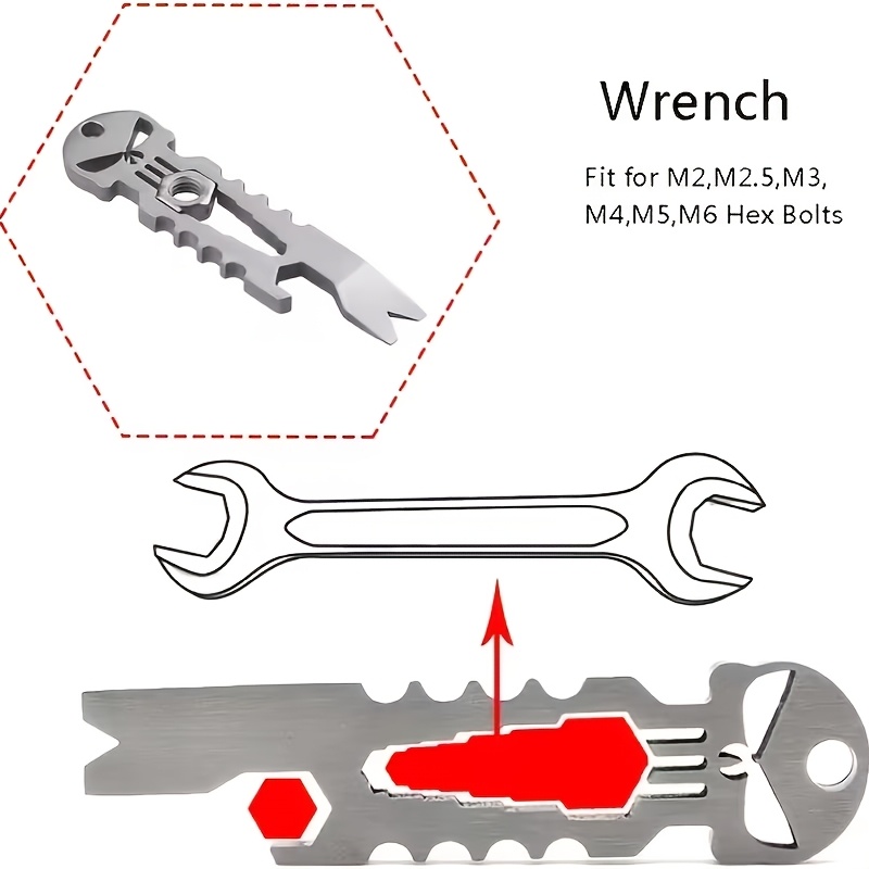 Titanium Alloy Skull-Shaped Multifunctional Keychain Tool