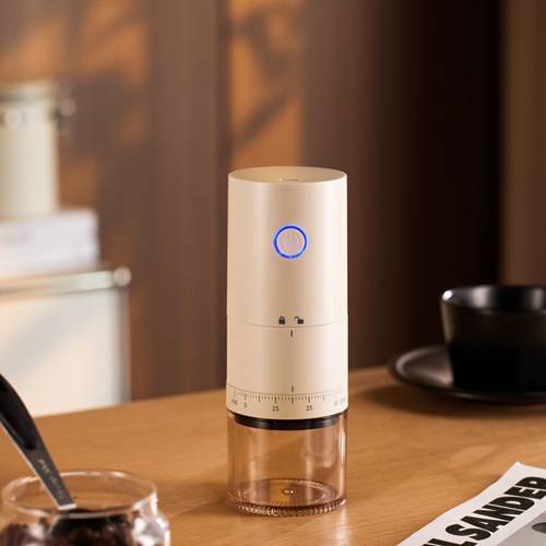 rechargeable electric coffee grinder 1500mah usb portable coffee bean mill with 38 adjustable settings 25 120ml capacity for espresso drip cold brew 18650 lithium battery black white coffee bean grinder durable construction office use drip coffee brewing stylish appliance precision grinding travel essentials