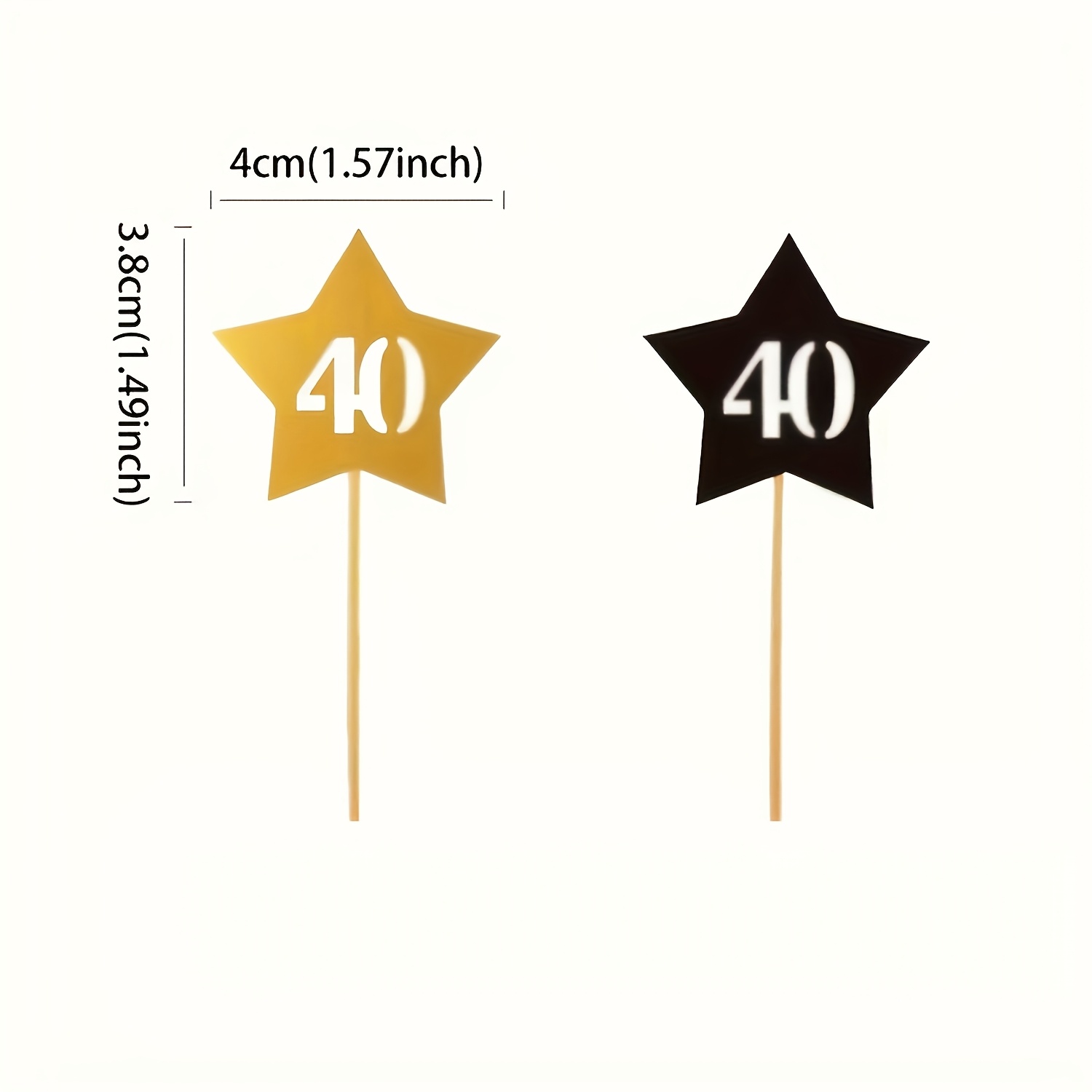24pcs Of 40th Birthday Cake Decorations - Black And Decorations For A 40th Anniversary Party Cake, Suitable For 40-year Celebration Cake Supplies, Halloween, Christmas
