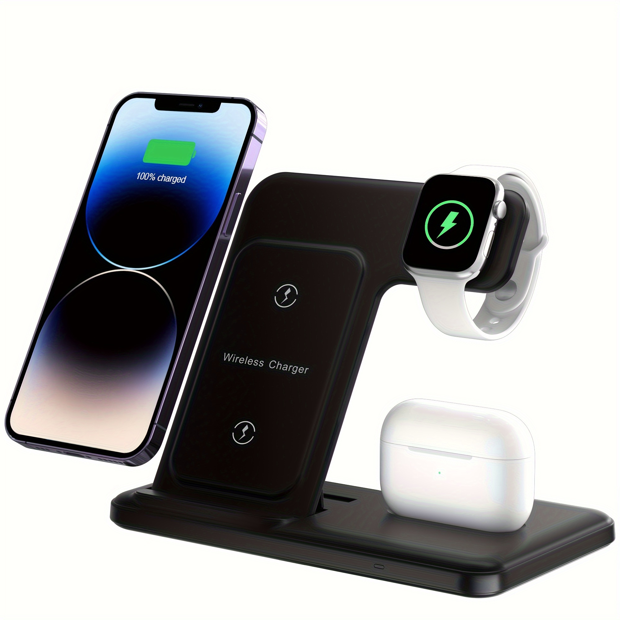 

3 In 1 Fast Charging Station, Folding Wireless Charger Stand For Iphone 15/14/13/12/11/pro/max/mini/8/plus/x/xr/xs/x/se, For Iwatch Ultra/ultra2/9/8/7/6/5/4/3/2/1/se, For Airpods 3/2/1/pro/pro2