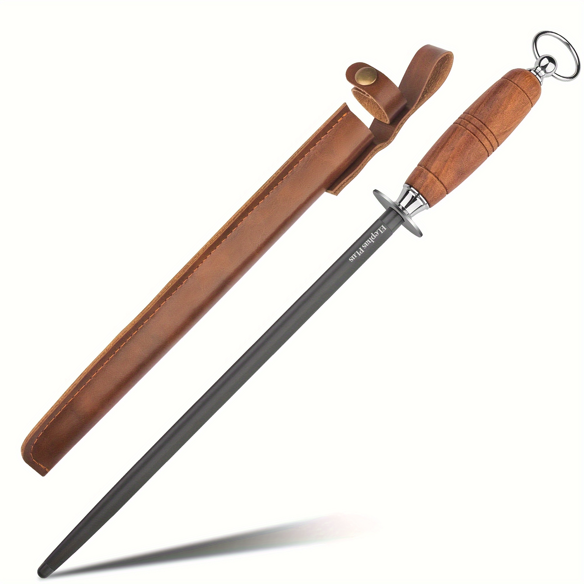 TEMU Kitchen Sharpening Rod 12 Inch Handle Honing Steel, 12 Inch Knife Sharpening Steel
