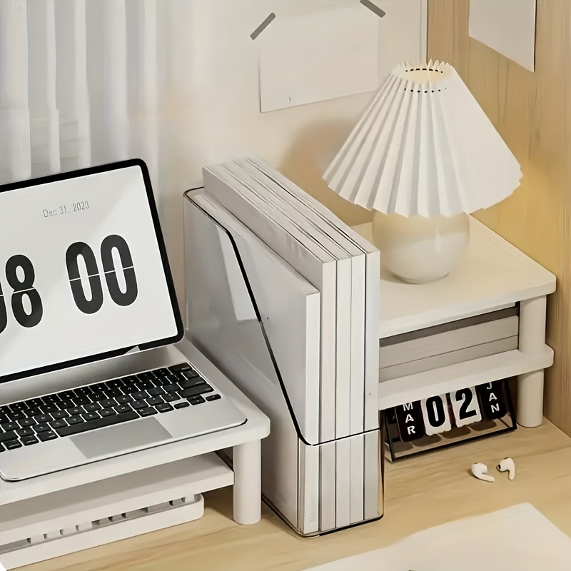 TEMU 1pc Transparent Bookstand, Multi-functional Desktop Organizer For A4 Paper, Notebooks, Magazines & Documents