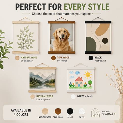 magnetic hanger frame wood diy for poster photos scrolls picture canvas paintings artwork magnet frames wall art decor