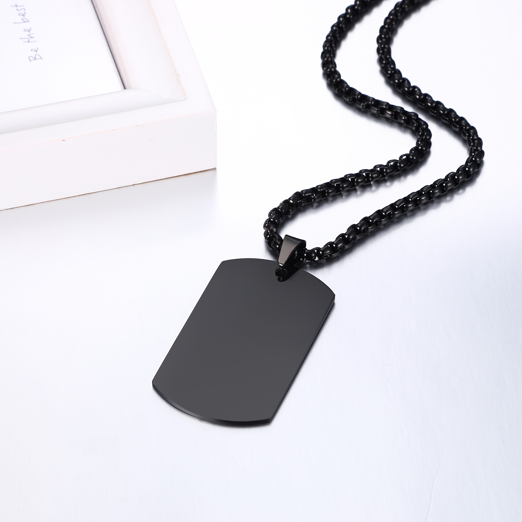 Dog Tag Stainless Steel Men's Pendant Necklace, Unisex Necklace, Ideal Jewelry Gift