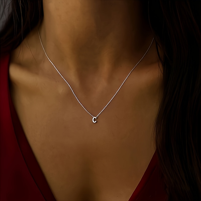 TEMU Custom Initial Necklace, Single Letter Name Necklace, Lowercase Golden Letter Necklace, Minimalist Name Necklace, Personalized Necklace Gift