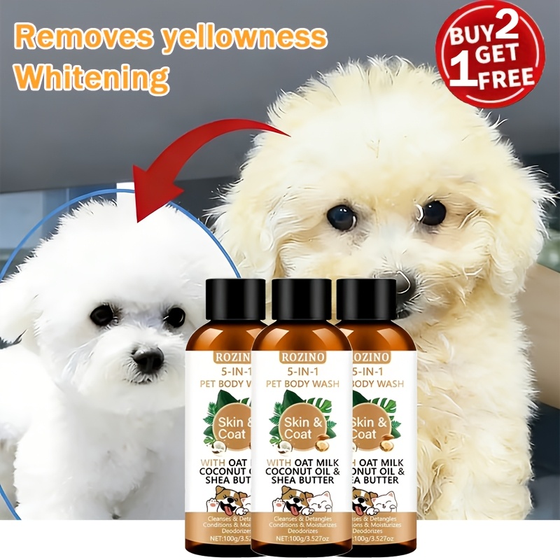 Rozino Pet Shampoo And Conditioner (3pcs), With Odor And Fur, Instantly Frizz And Dry, , And Frizzy Fur. Suitable For Cats And Dogs, Plant-based.(buy 2, Get 1 Free.)