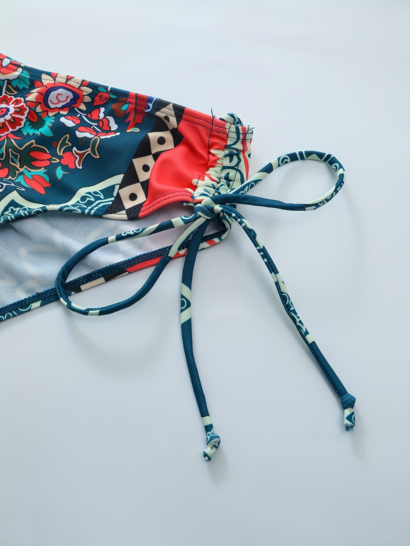Floral Print 2 Piece Set Tankini, Tie Side Swimsuits, Women's Swimwear & Clothing