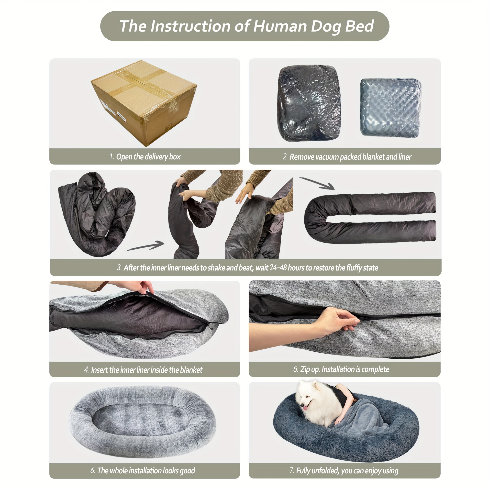 large orthopedic dog bed washable   fur pet bed for humans dogs all breeds sizes shared   bed for couples   indoor outdoor couch replacement easy clean shared napping bed indoor outdoor pet bed cozy lounging spot durable pet bed Product details 3