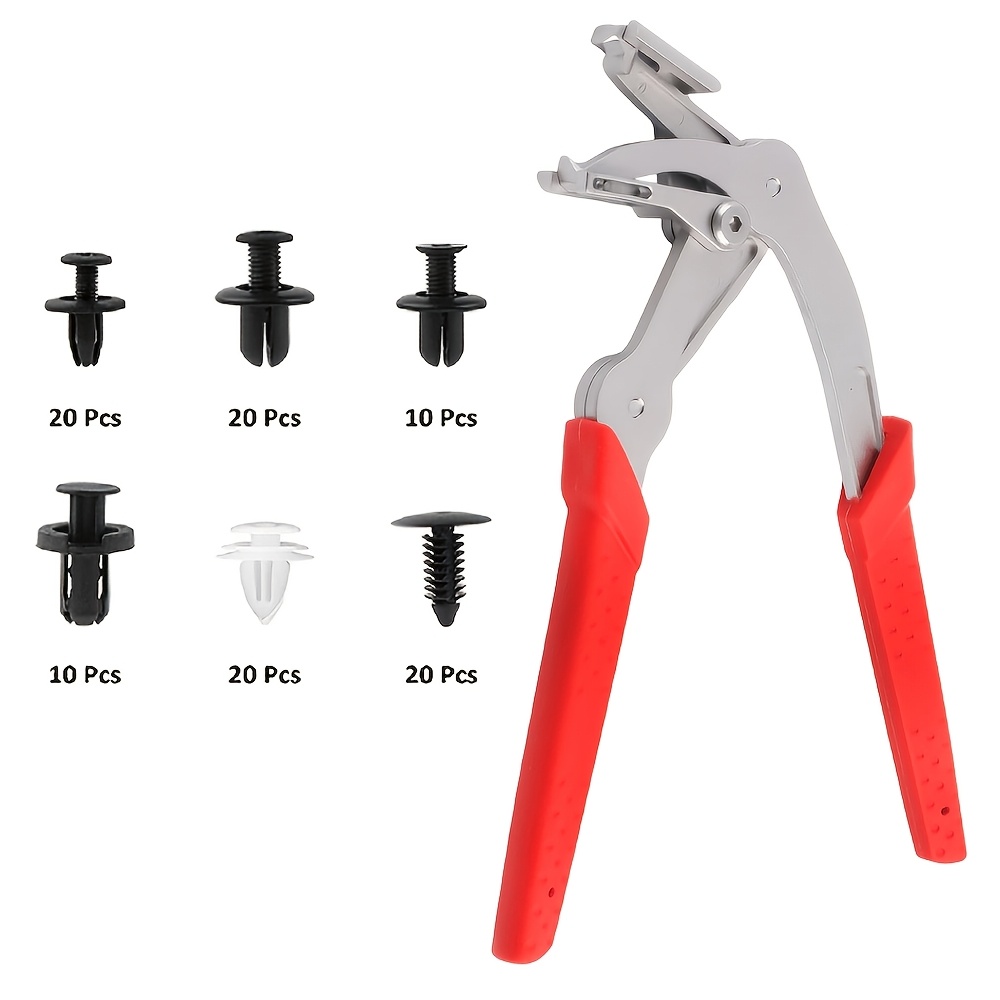 101pcs multi functional car clip removal pliers set with 100pcs plastic fasteners car clip pliers disassembly tools automotive snap ring pliers door panel clip removal for car interior door panel chassis trunk repair tool Product details 3