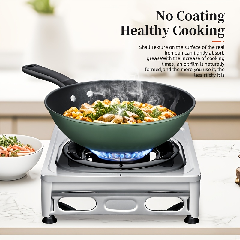 

1pc Cast 27.5cm, Healthy Cooking Pan, Free, Quick-fry, Compatible With Gas Stove & Induction Cooker, Diamond Carving Technology, Multi-functional