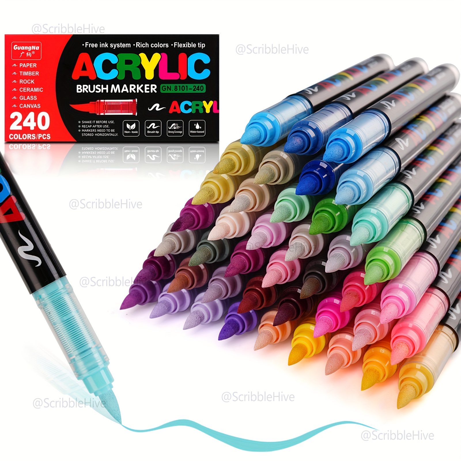 288/240 Colors 2025 New Acrylic Paint Markers Soft Brush Tip Paint Pens And Paint Markers Acrylic Paint Pens Diy Crafts Professional Art Supplies