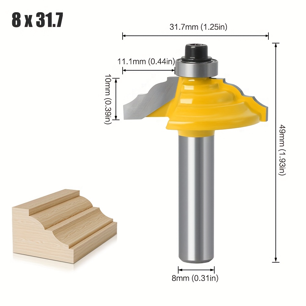 Single-piece 8mm Handle Line Carving Router Bit, Lace Edge Engraving Tool For Cabinet Doors And Woodwork With Handles