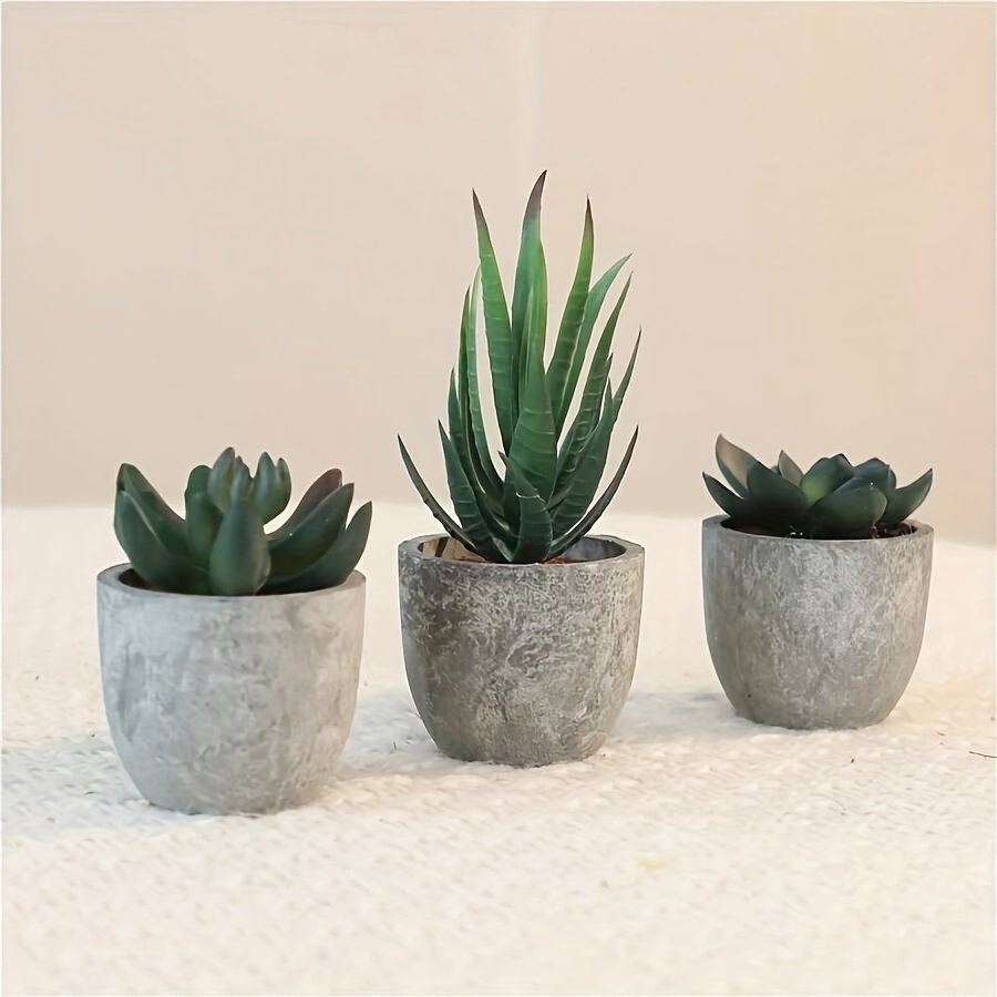 Image of 3 Plants/set Artificial Succulent Potted Plants, Valentine's Day, Birthday, Graduation Gifts, Room Decoration, Bathroom Decoration, Wedding