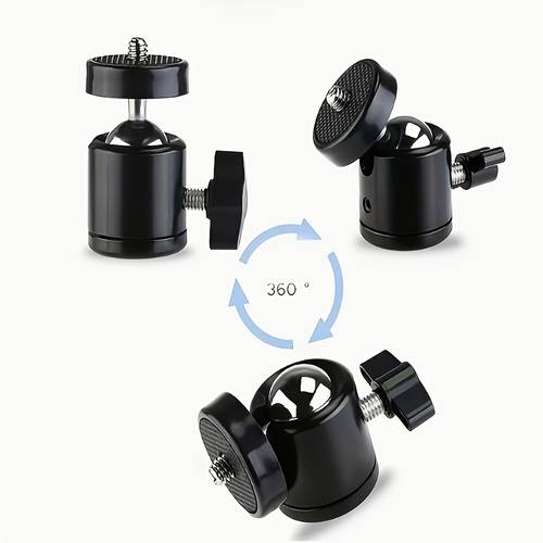 1 4 inch ball head screw tripod mount with 360 degree rotating base suitable for dslr cameras tripods ods and camera light stands