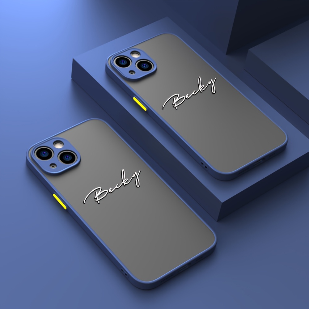 TEMU Personalized Customized Name Case Compatible With Iphone 17 16 15 14 13 12 11 Pro Shockproof Armor Anti-fall Colored Matte Phone Case Luxury