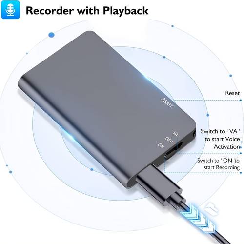 128gb large memory mini magnetic recording noise reduction function voice activated recorder meetings and interviews a great gift