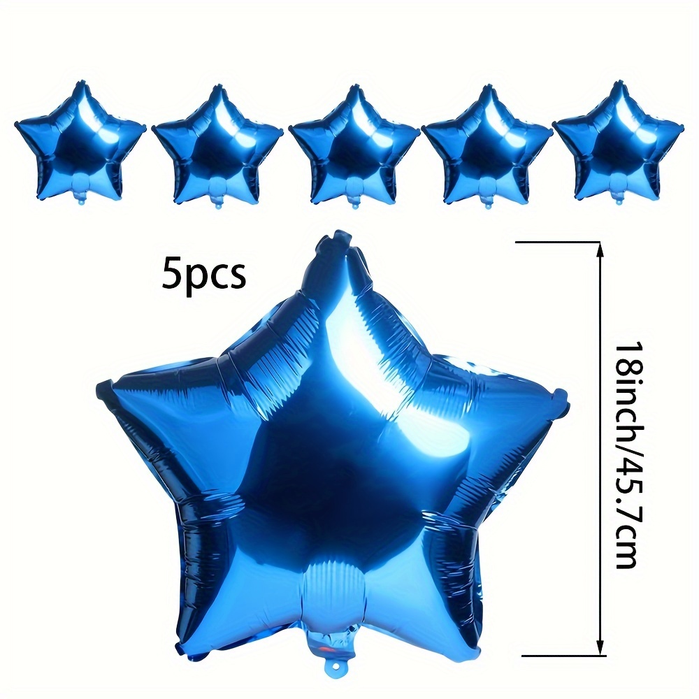 5pcs 18-inch Orange And Blue Foil Balloons, Mylar Balloons For Gender Reveal, Wedding, Magical Prom, Engagement, Birthday Party Decorations, Day Decorations