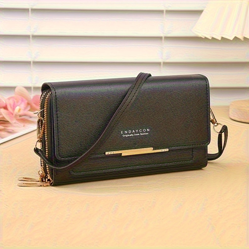 Image of 1pc Fashionable Shoulder Bag, Coin Purse, Equipped With Rfid Protection, Solid Color Crossbody Bag With Adjustable Shoulder Strap, 4pcs Color Options Zipper Closure, Lightweight Daily Bag