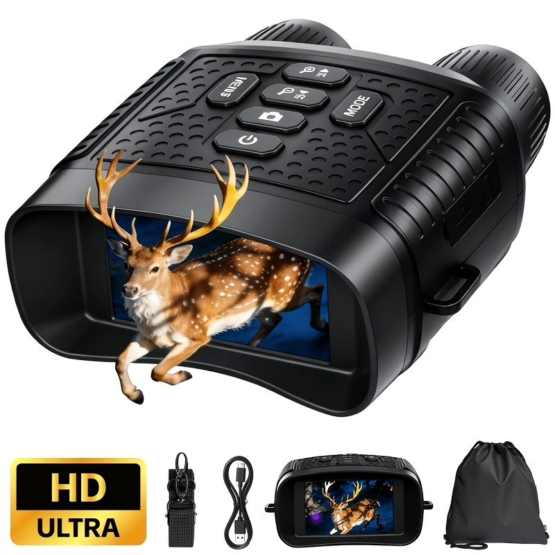 Image of For Adults With 3” Ips Screen & Coms/ System - Wide-angle Binoculars Suitable For Hunting, Hiking, Bird Watching,, Cycling, 6x Zoom, 2000mah Battery, Ideal Gift For Men (no Passive Infrared)